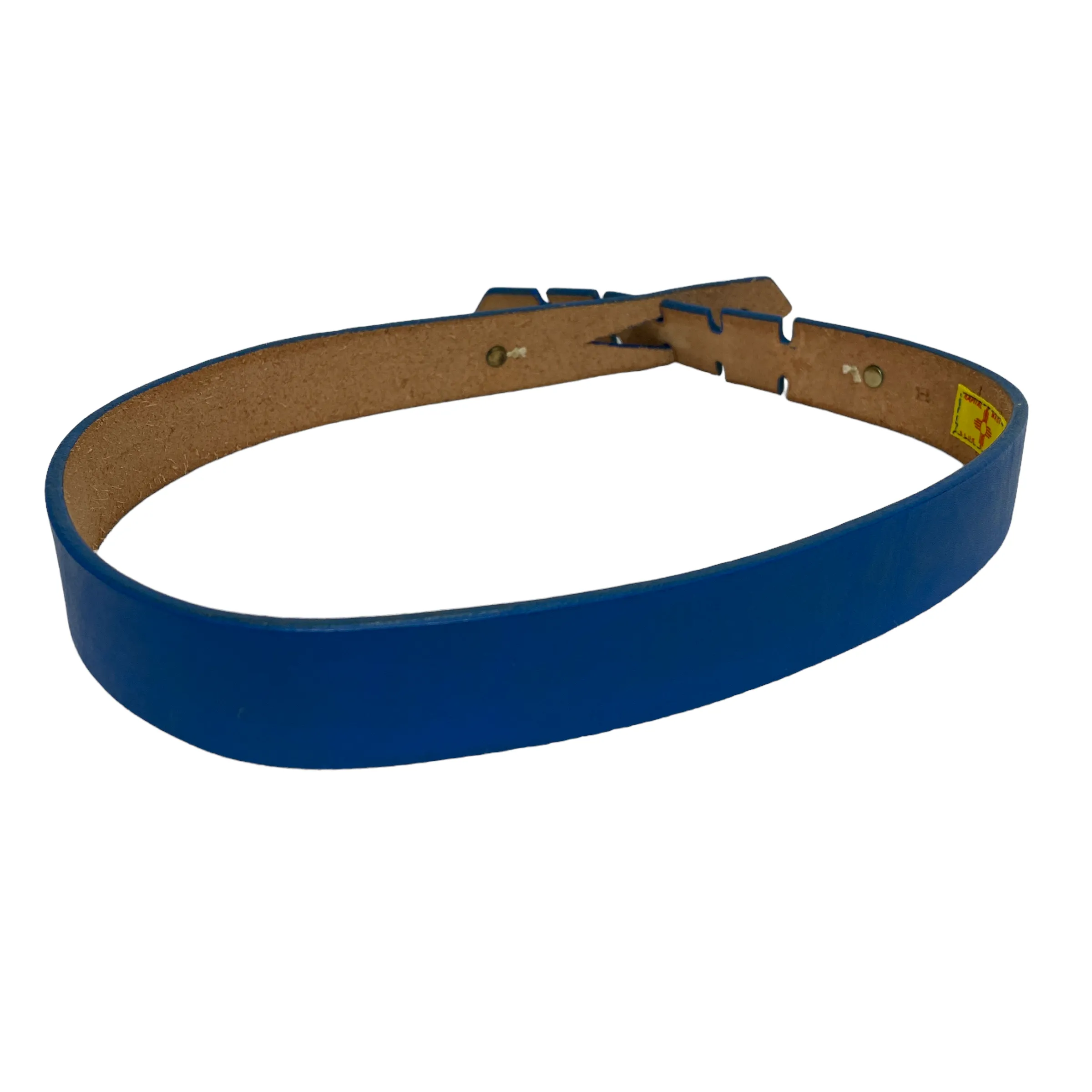 [1] Kapital Arrowhead Painted Leather Belt Blue