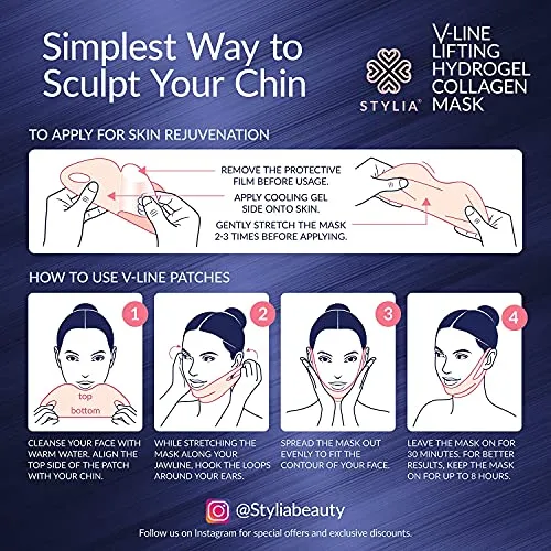 10 Piece V Line Shaping Face Masks – Double Chin Reducer - Lifting Hydrogel Collagen Mask with Aloe Vera – Anti-Aging and Anti-Wrinkle Band - Contouring, Slimming and Firming Face Lift Sheet