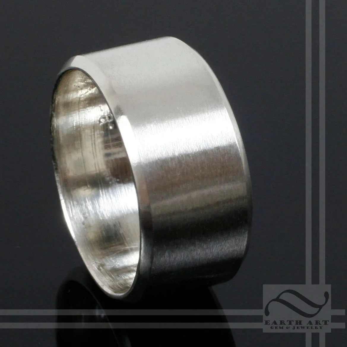 10mm Wide Brushed Sterling Band flat finish - comfort fit