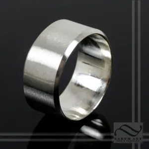 10mm Wide Brushed Sterling Band flat finish - comfort fit