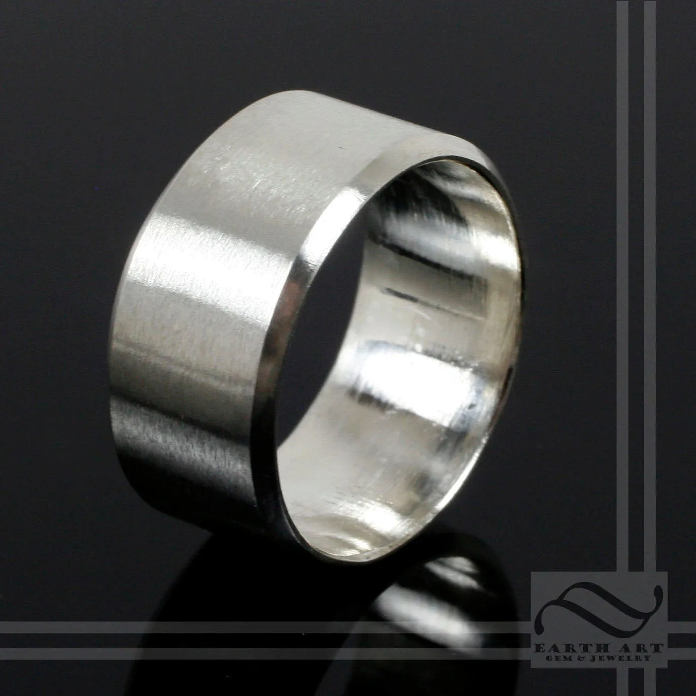 10mm Wide Brushed Sterling Band flat finish - comfort fit