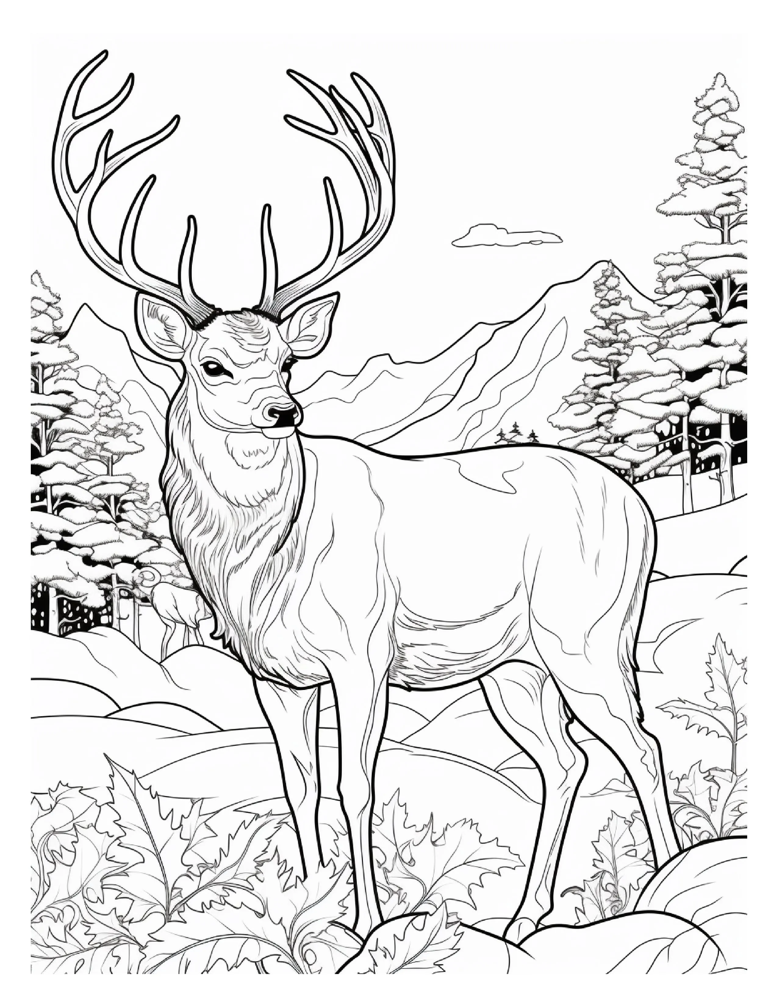 130 Winter Animal Coloring Pages For Adults Can be resized Lifetime access PERSONAL   LIMITED Commercial use
