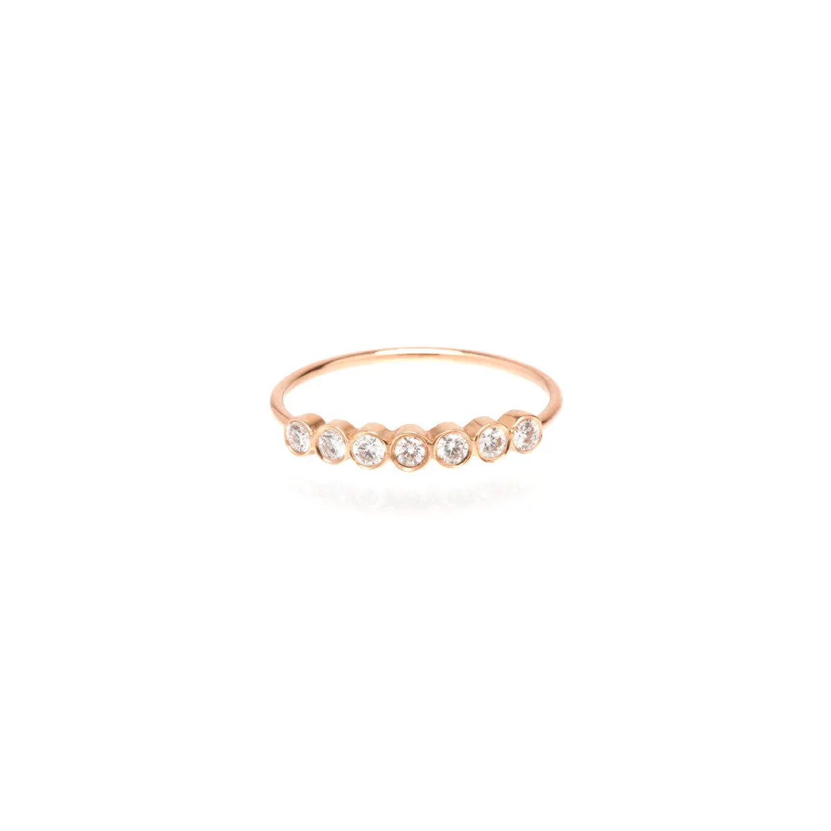 14k 7 Diamond Bezel Ring