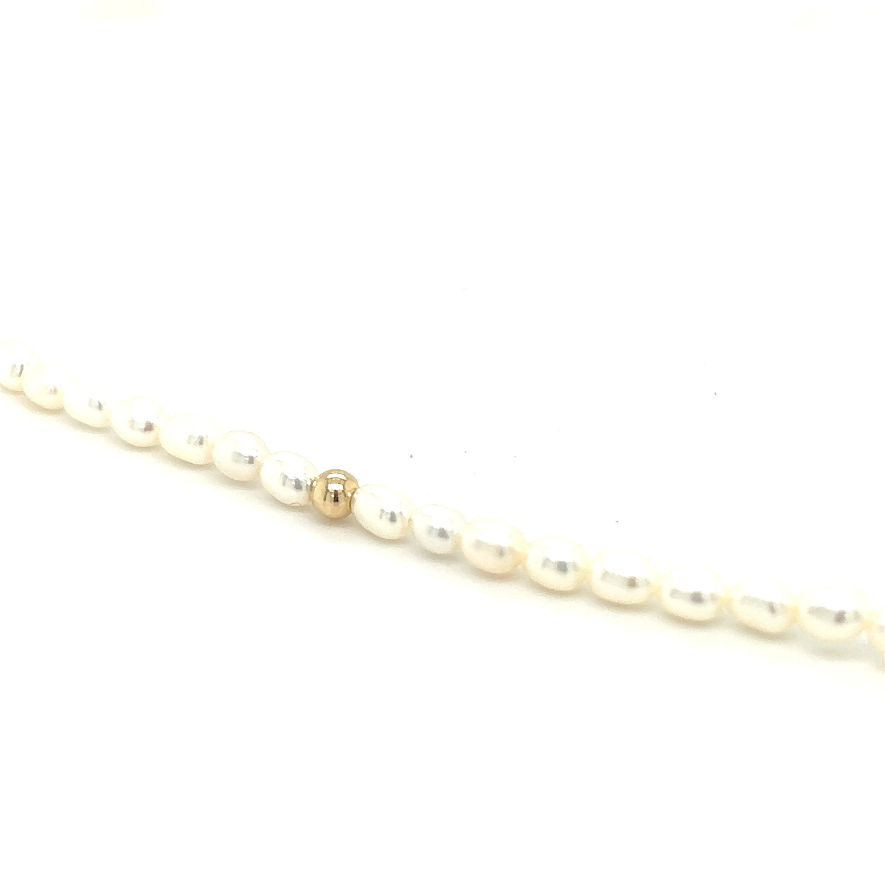 14K Gold 3mm Freshwater Seed Pearl Anklet