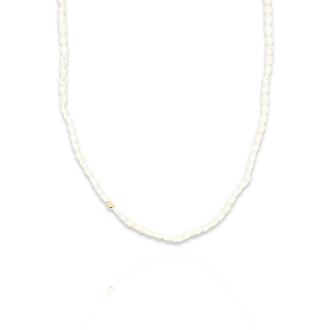 14K Gold 3MM Freshwater Seed Pearl Necklace