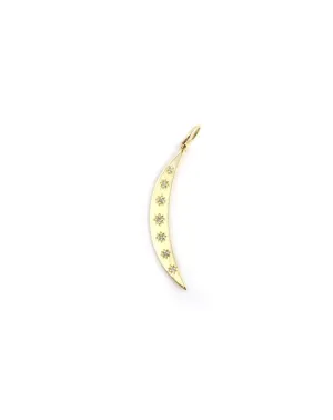 14K Gold Thin Crescent Moon Charm