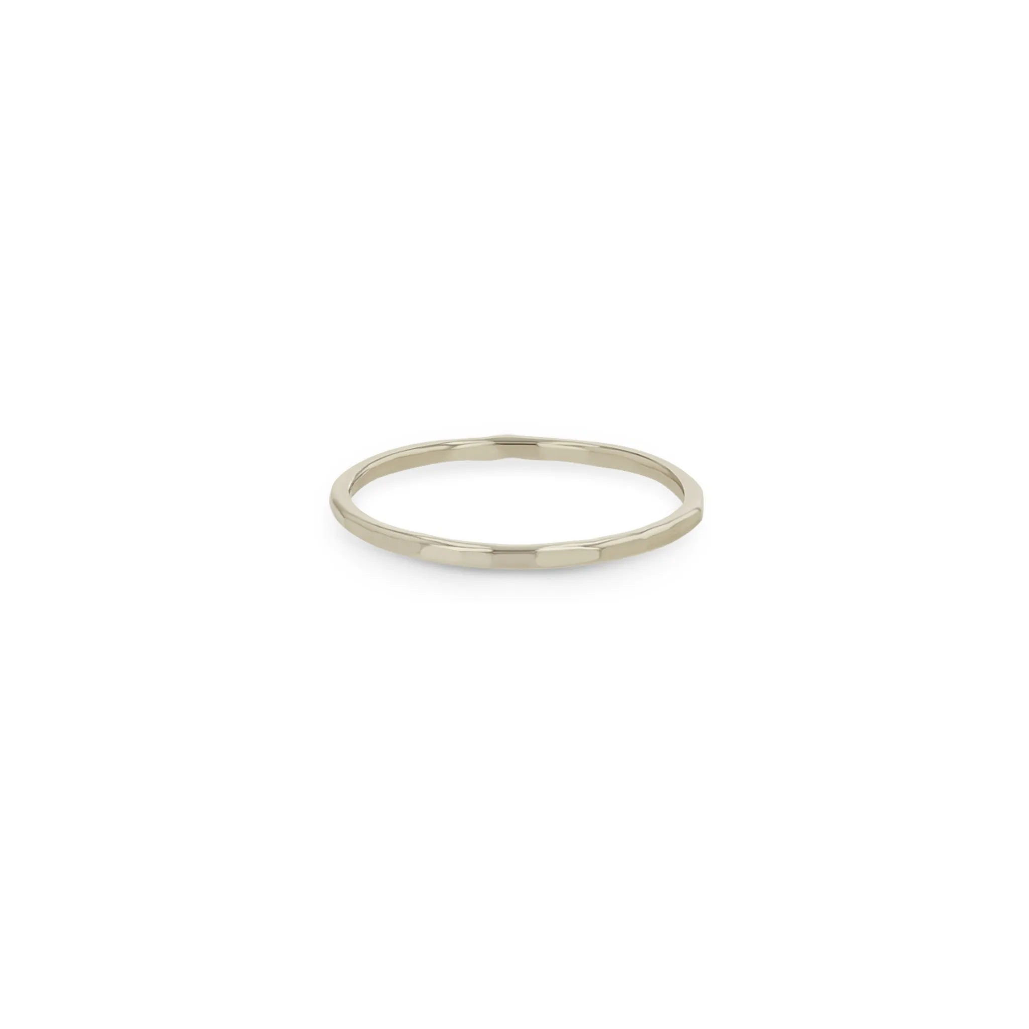 14k Gold Thin Hammered Band Ring