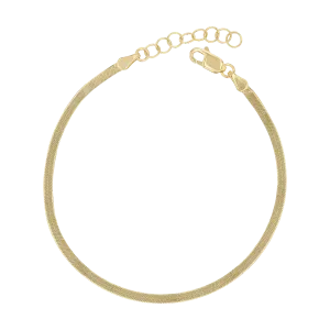 14K Gold Thin Herringbone Bracelet 3mm