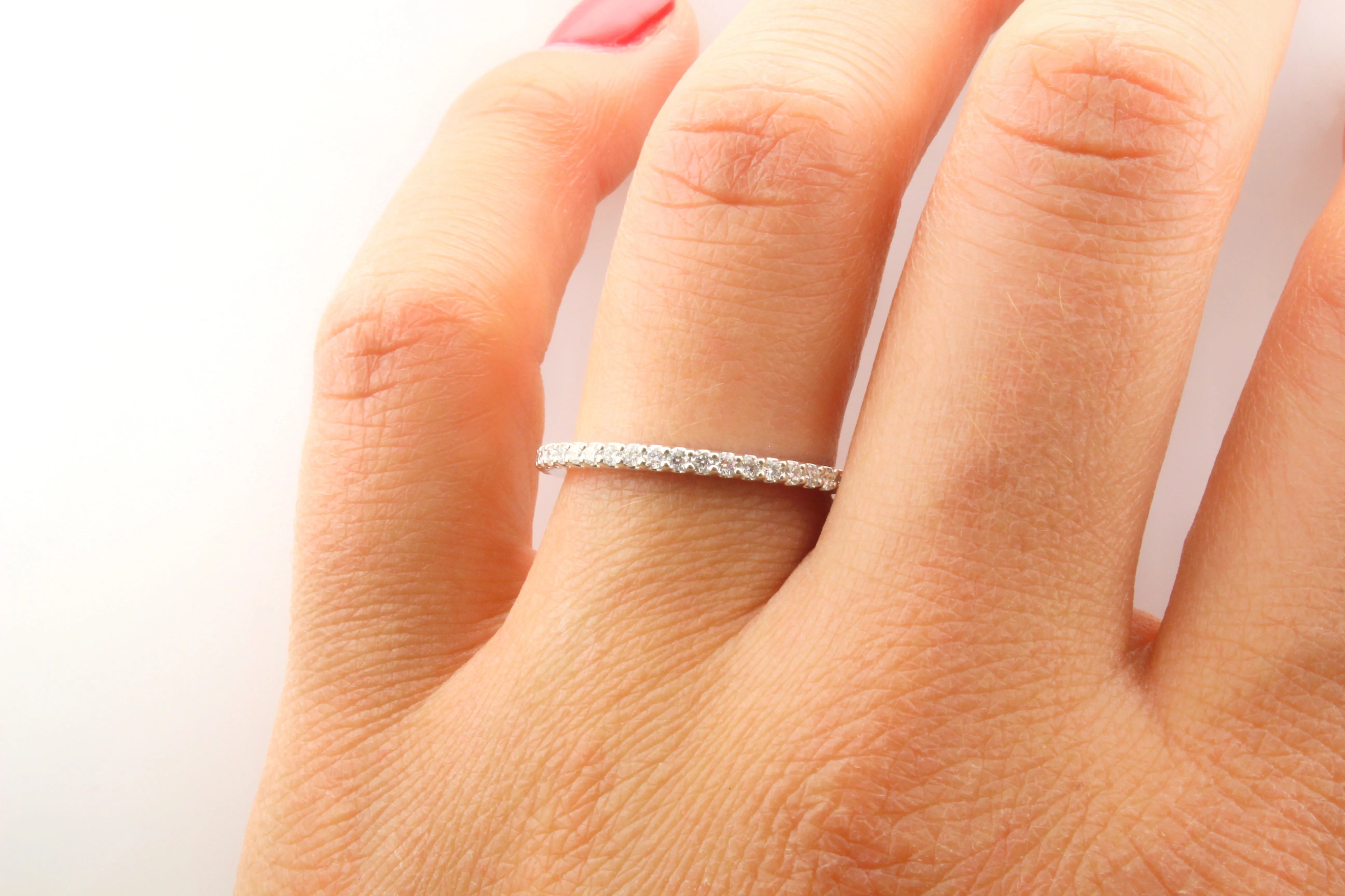 14K Gold Whisper Thin Diamond Half Eternity Band
