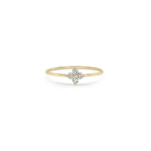 14k Prong Diamond Quad Ring