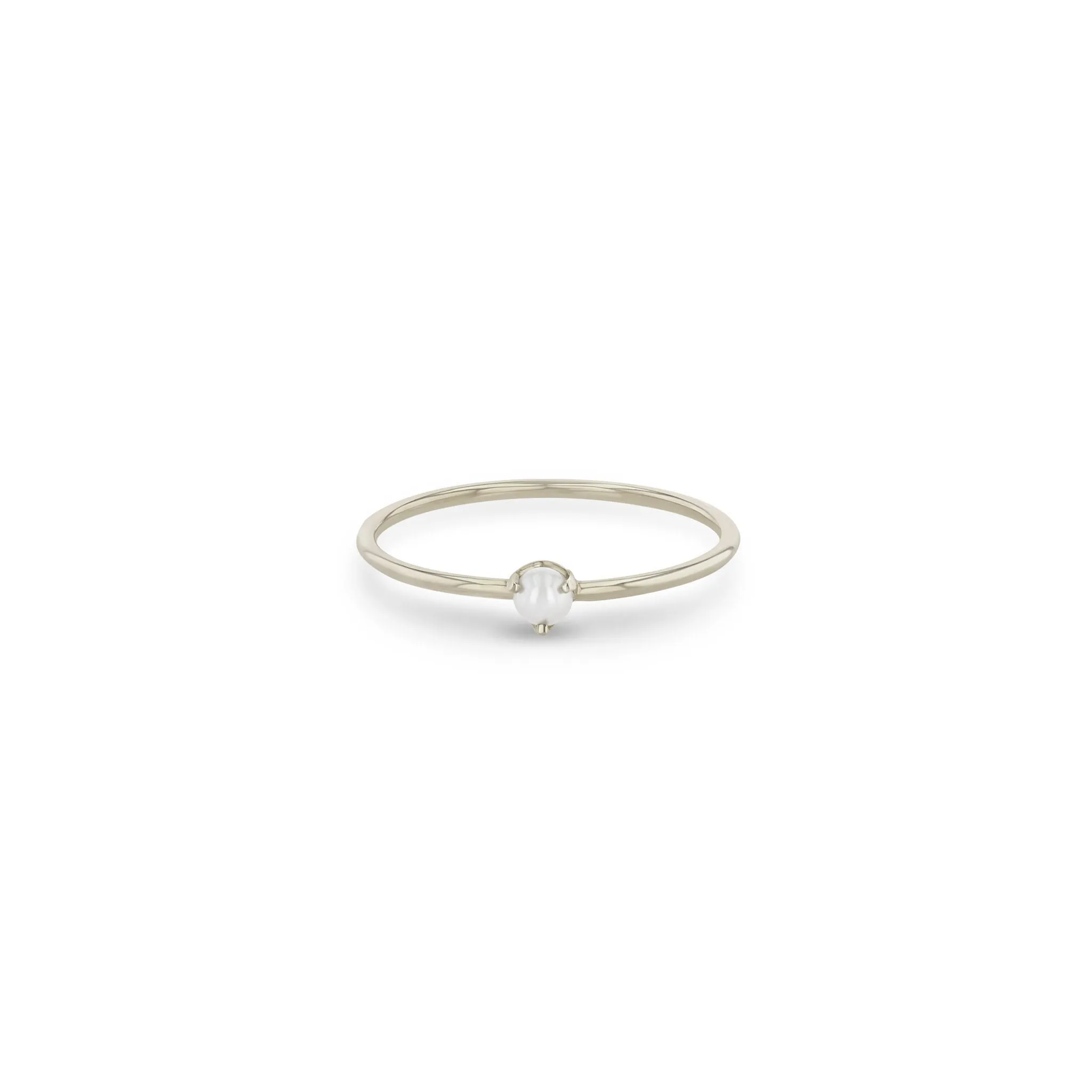 14k Single Prong Pearl Ring | June Birthstone