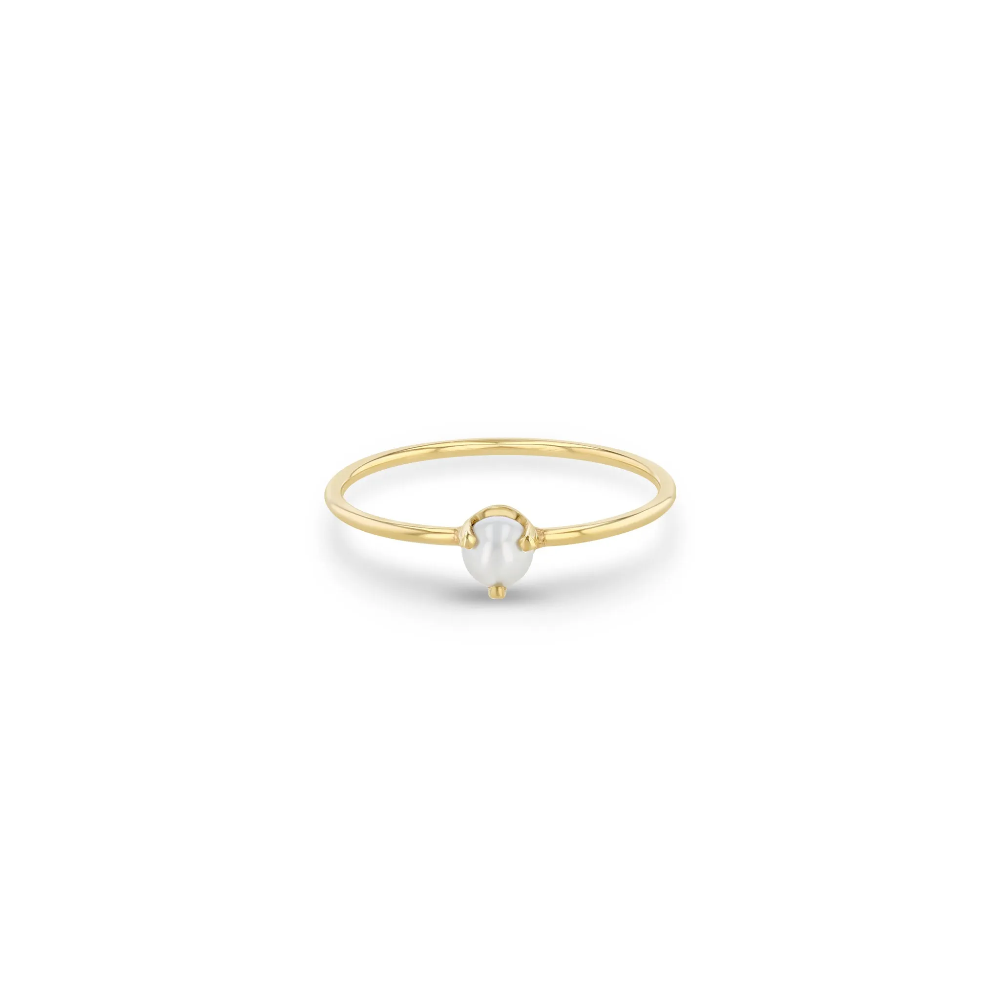 14k Single Prong Pearl Ring | June Birthstone