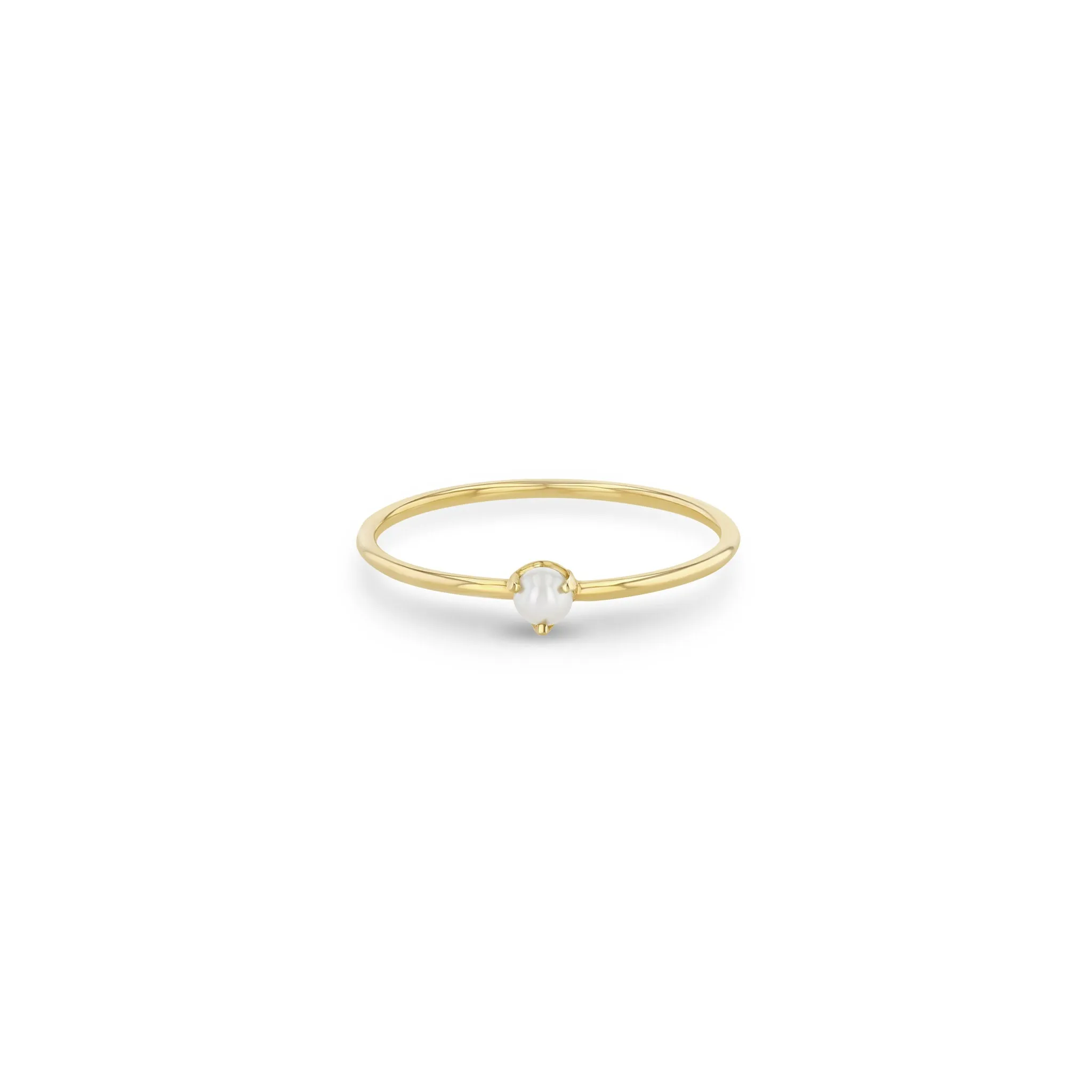 14k Single Prong Pearl Ring | June Birthstone