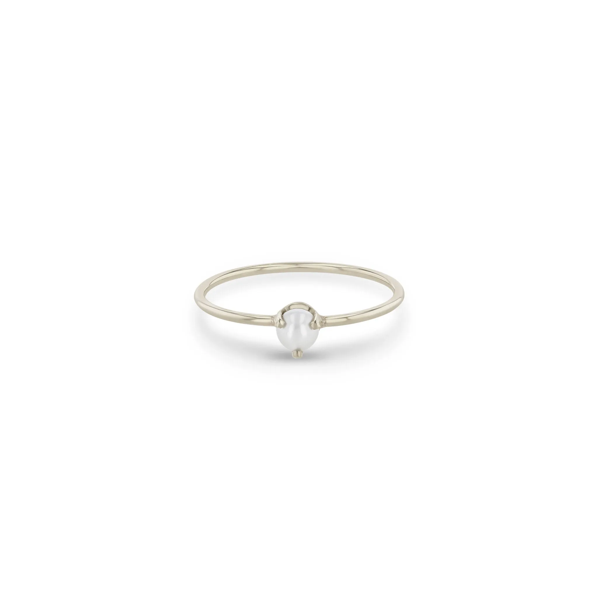 14k Single Prong Pearl Ring | June Birthstone