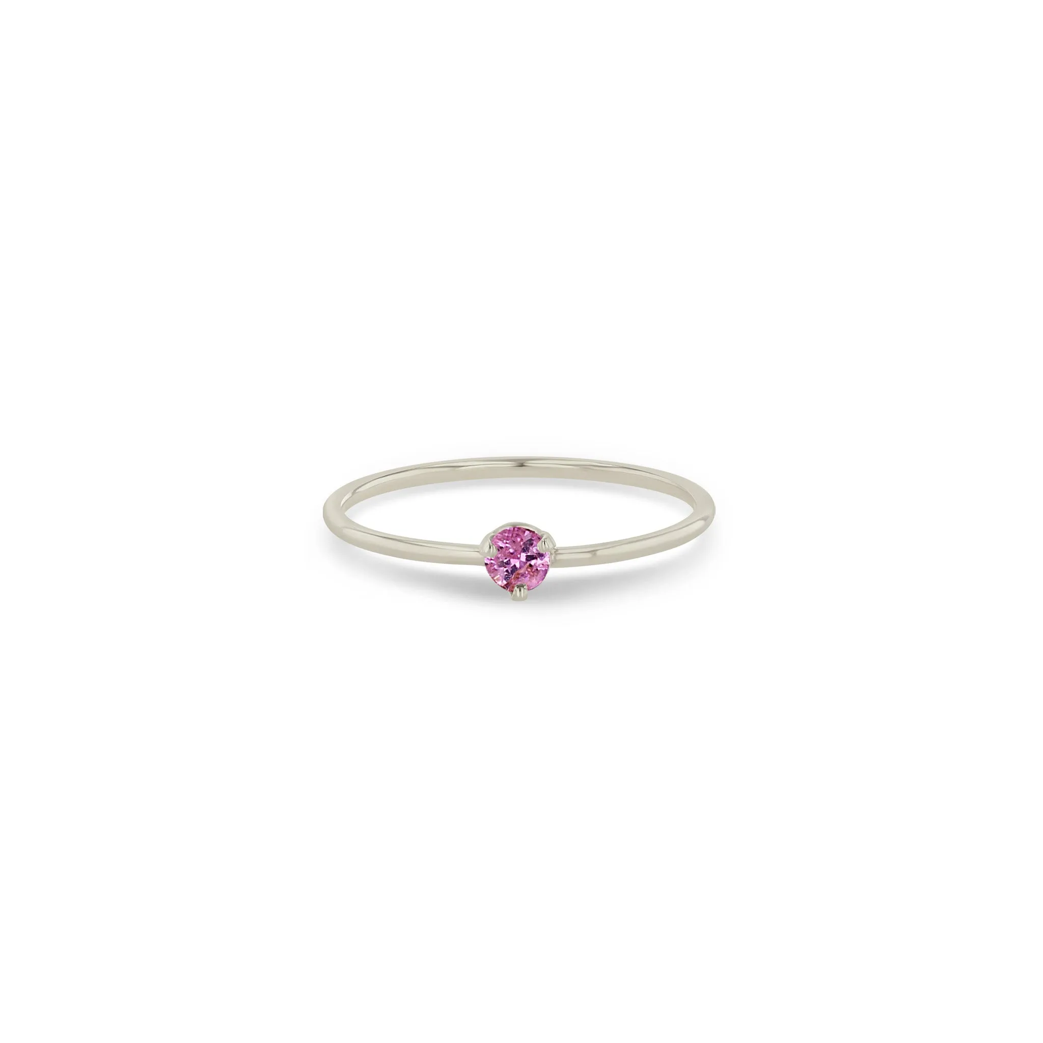 14k Single Prong Pink Sapphire Ring