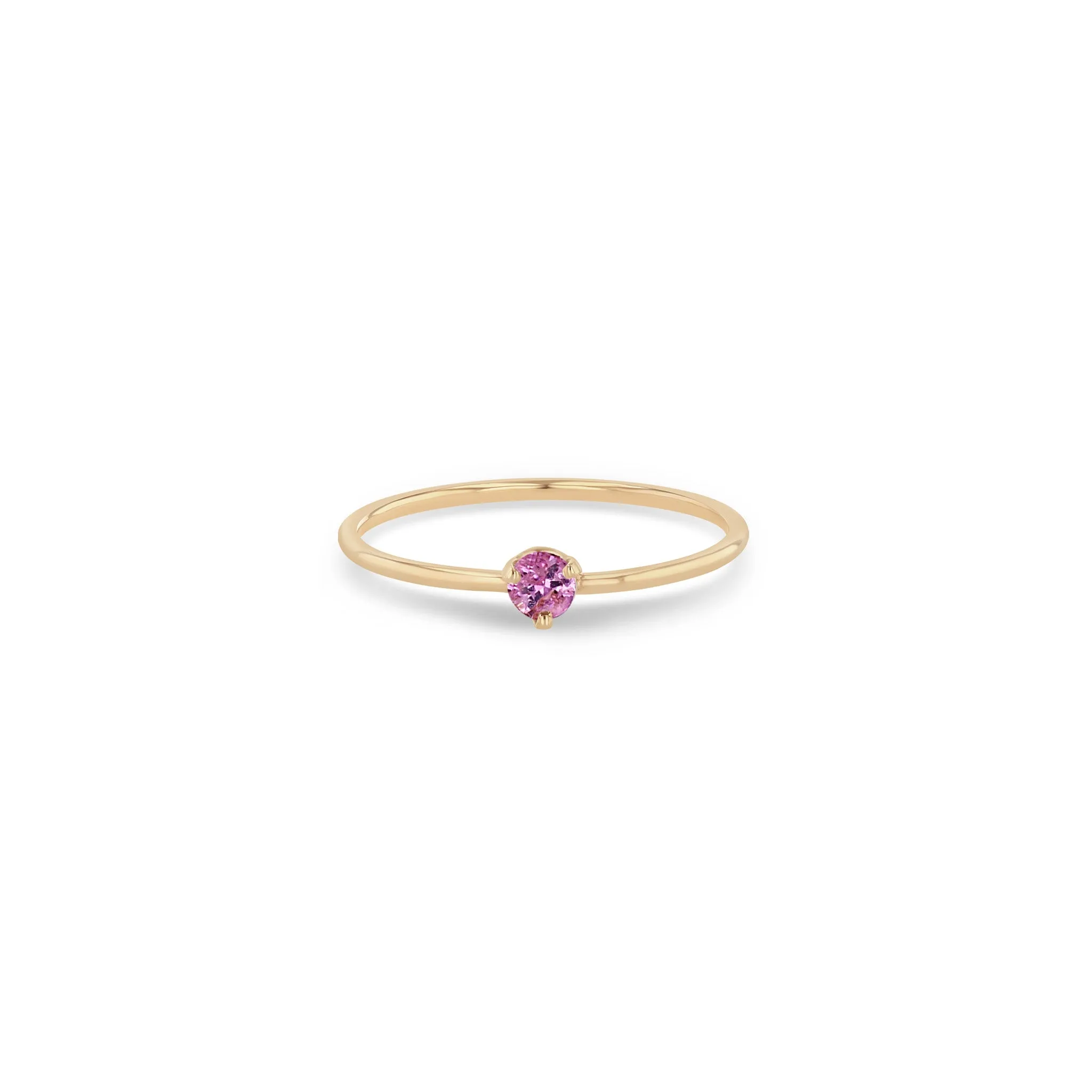 14k Single Prong Pink Sapphire Ring
