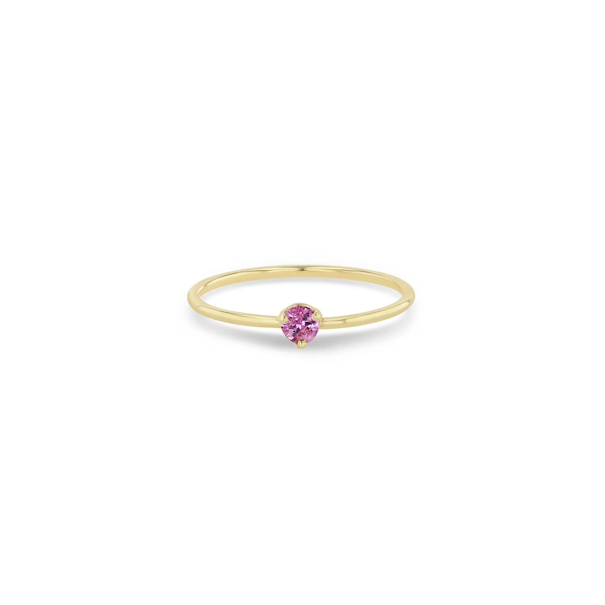 14k Single Prong Pink Sapphire Ring