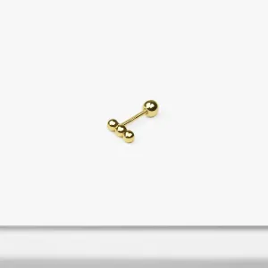 14k Solid Gold Small Ball Stick Stud Earring