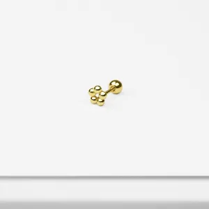 14k Solid Gold Tiny Ball Circle Stud Earring