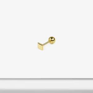 14k Solid Gold Tiny Square Stud Earring