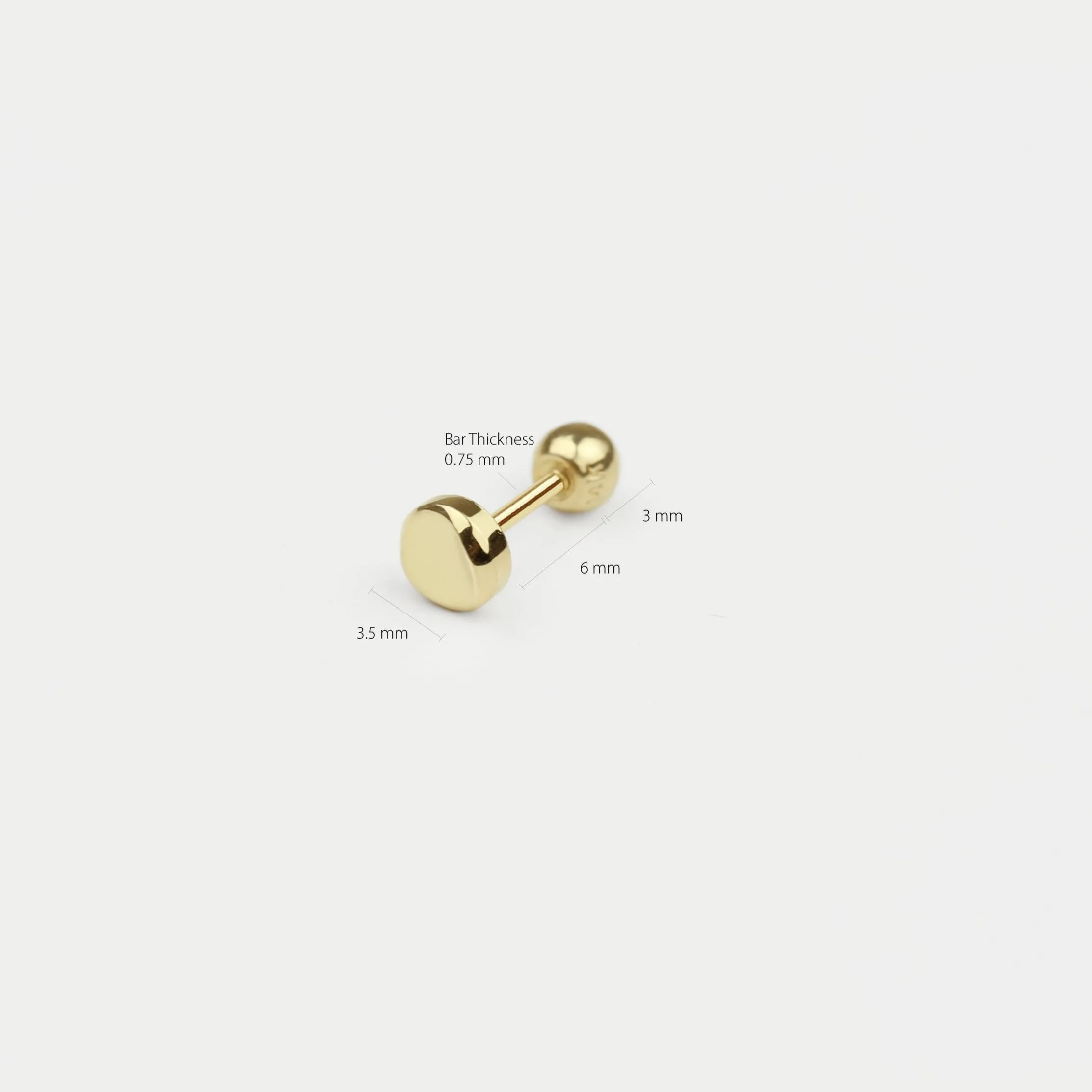 14k Solid Gold Wavy Circle Stud Earring