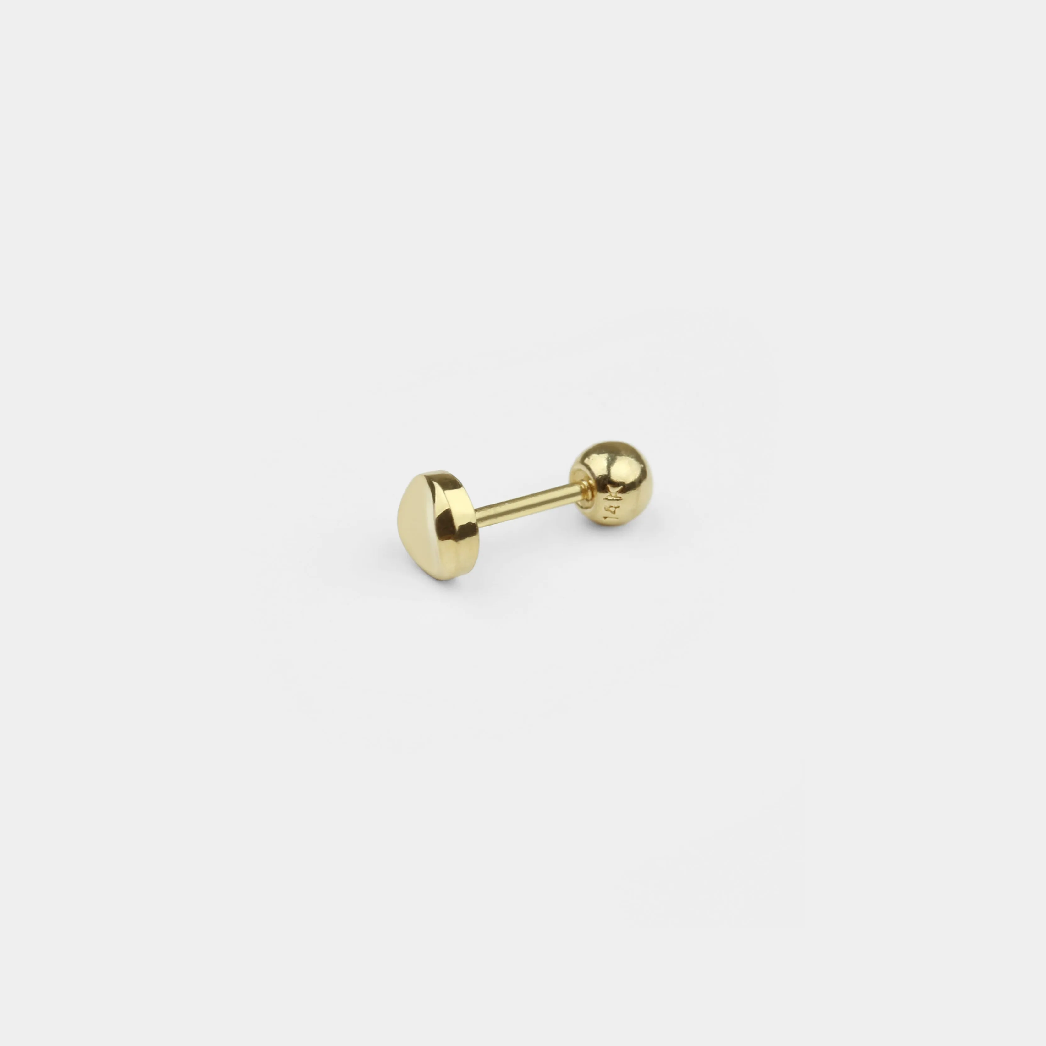14k Solid Gold Wavy Circle Stud Earring