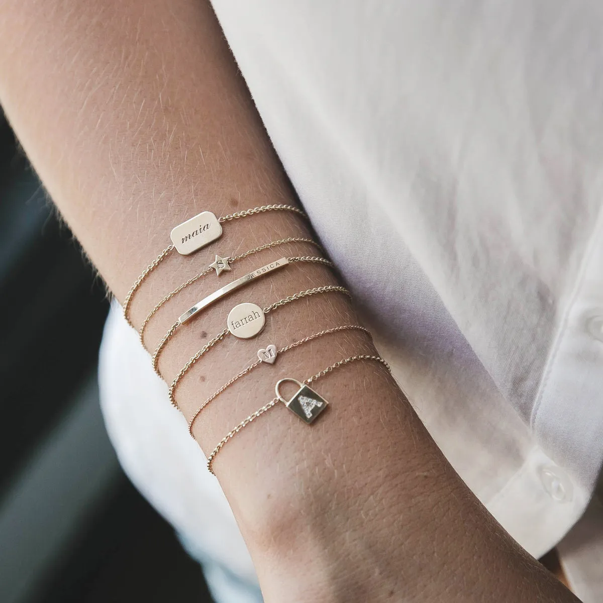 14k Thin Customizable ID Bracelet