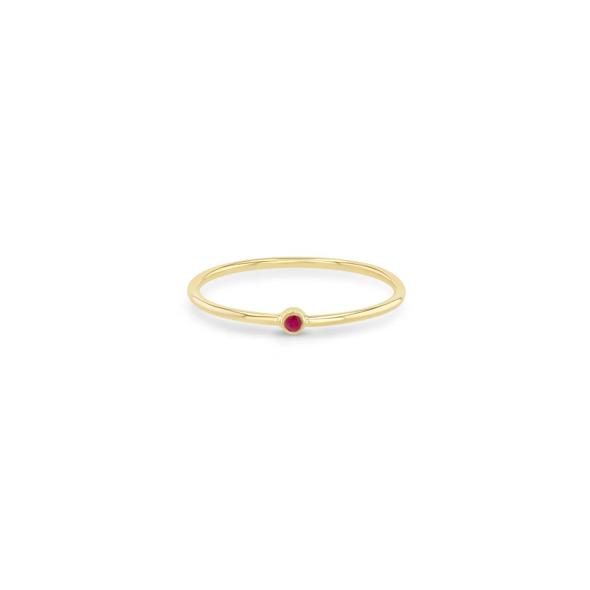 14k Tiny Ruby Bezel Ring