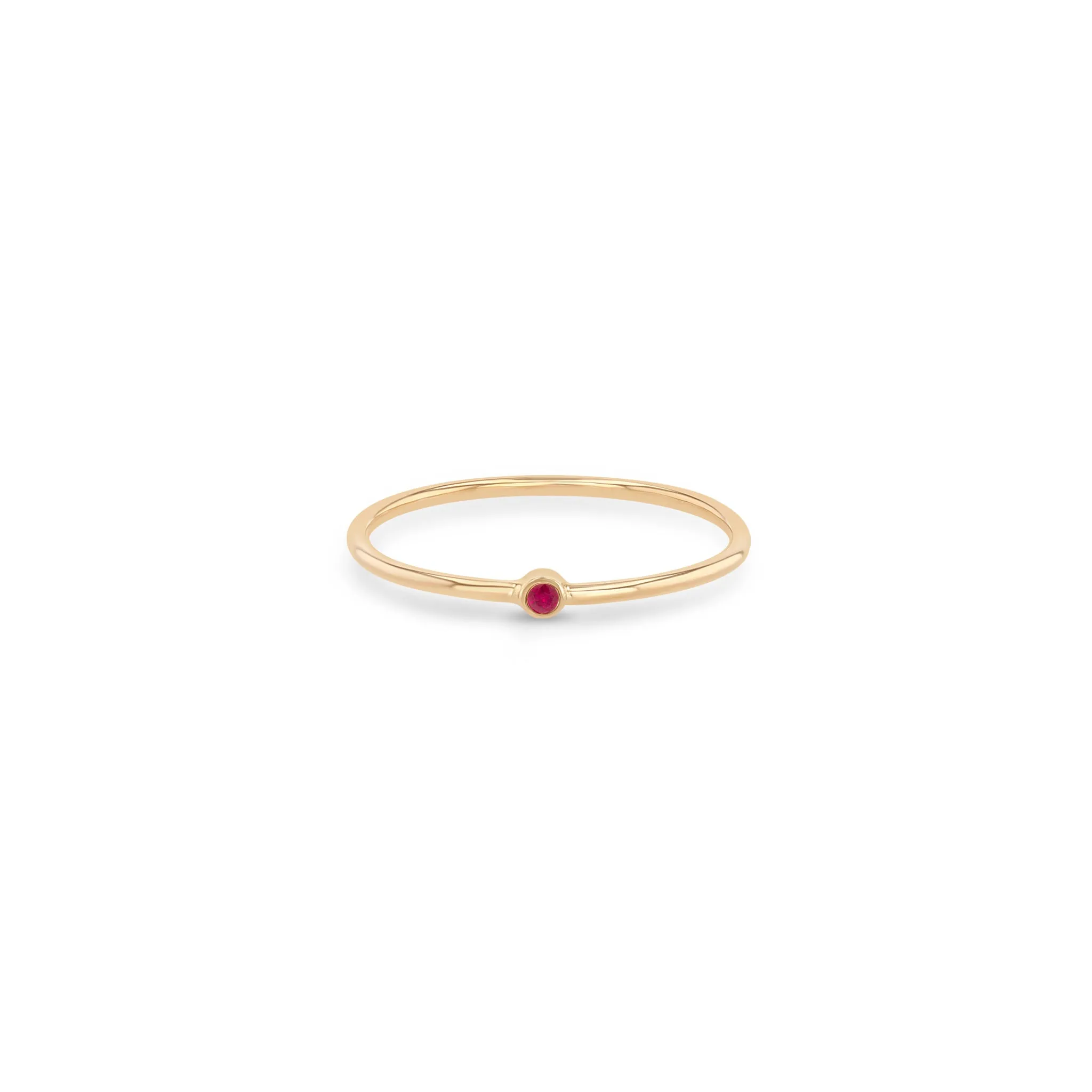 14k Tiny Ruby Bezel Ring