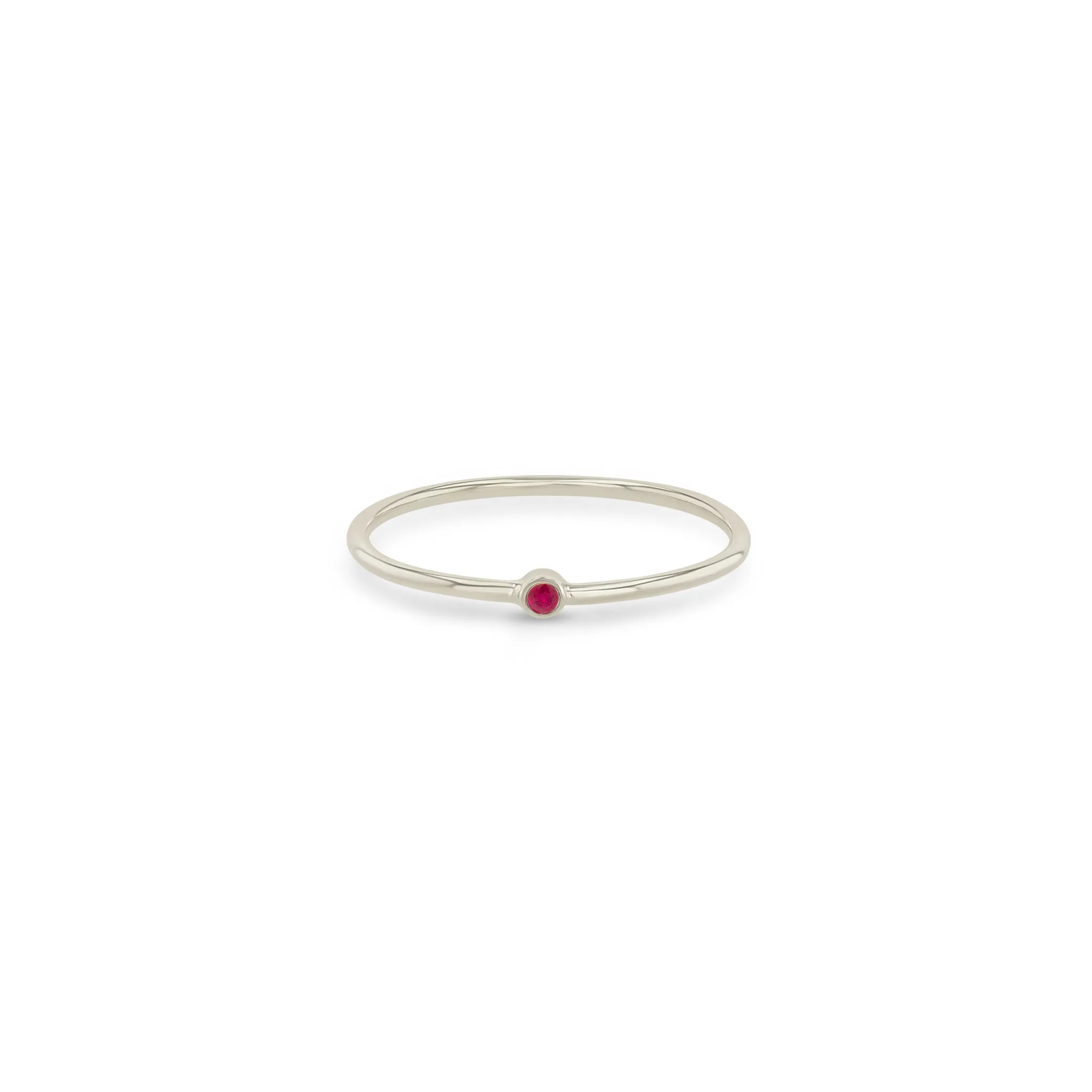 14k Tiny Ruby Bezel Ring