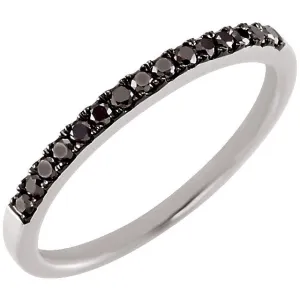 14k White Gold 1/5 CTW Black Diamond Anniversary Band