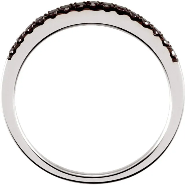 14k White Gold 1/5 CTW Black Diamond Anniversary Band