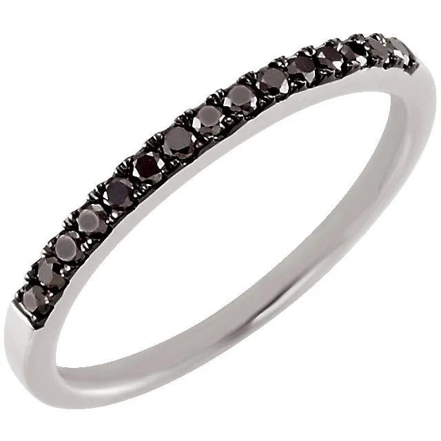 14k White Gold 1/5 CTW Black Diamond Anniversary Band
