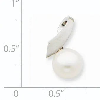 14k White Gold Polished Pearl Pendant
