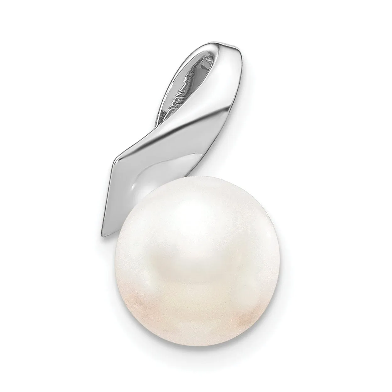 14k White Gold Polished Pearl Pendant