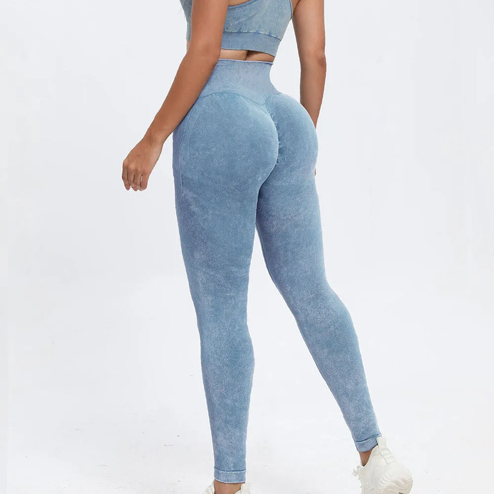 3 Piece Washed Square Neck Wide Strap Active Set