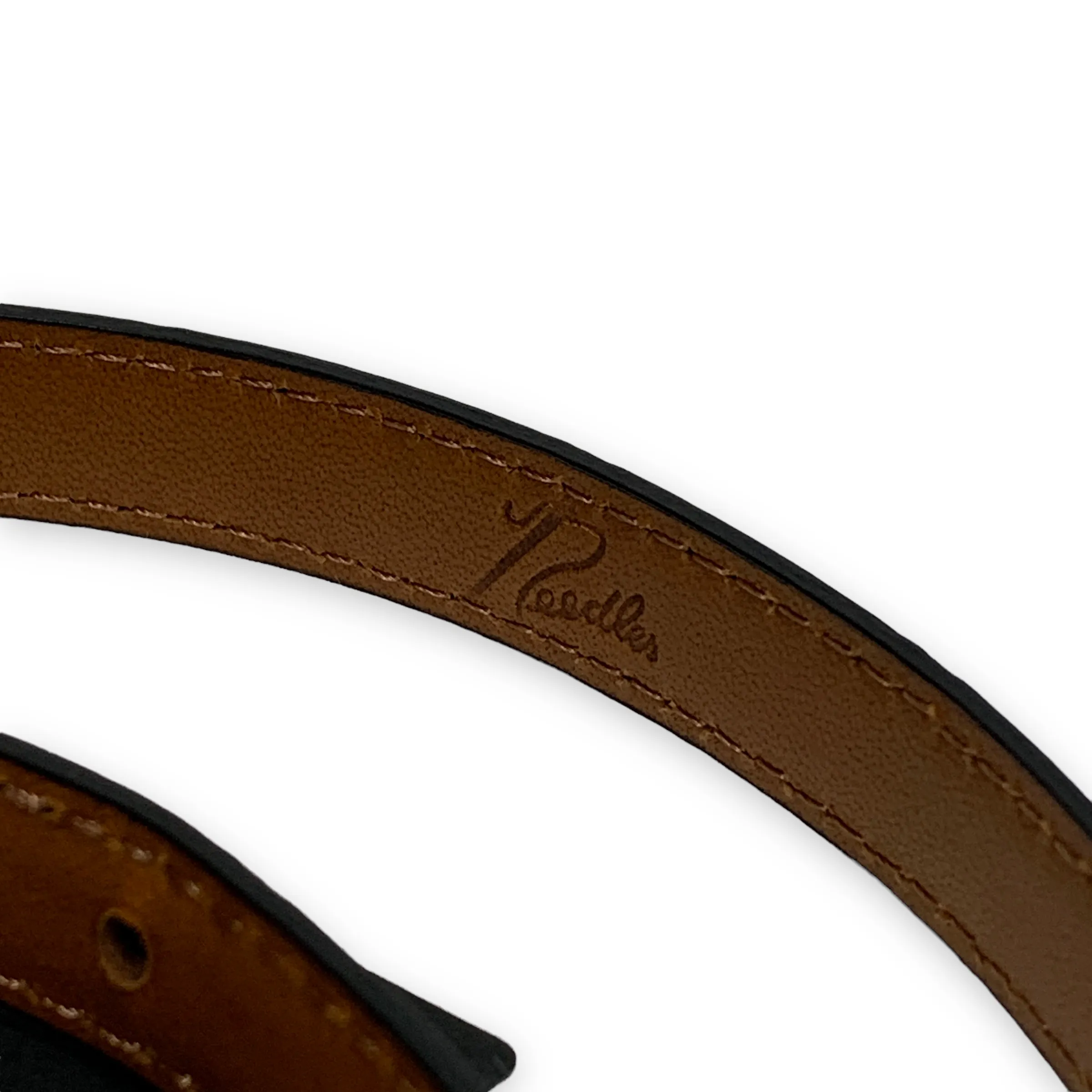 [30~34] DS! Needles Peace Buckle Narrow Belt Crocodile Embossed Leather