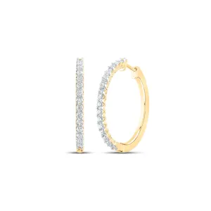 7/8CTW-DIA ANA M HOOPS EARRING