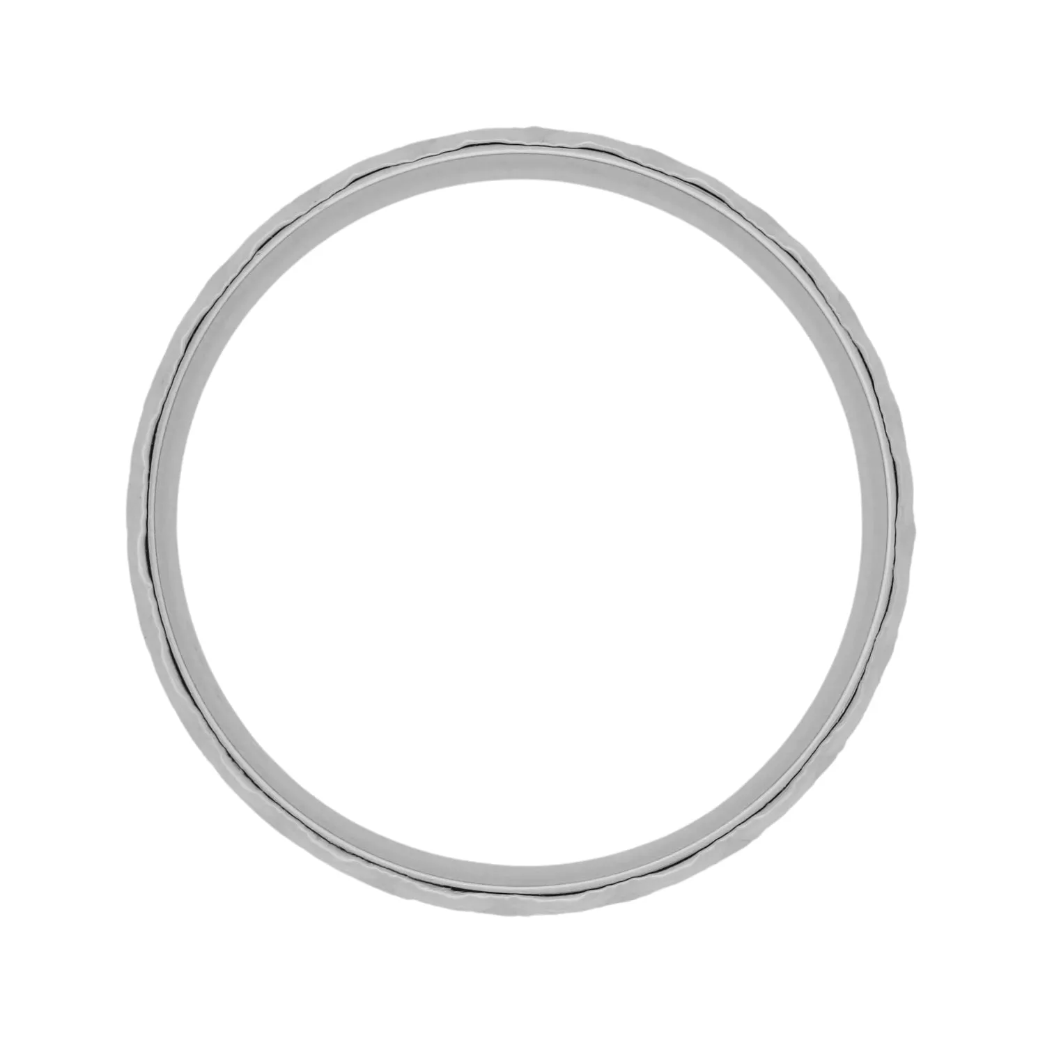8mm Wide Vintage Starbursts Engraved Mid Century Modern White Gold Wedding Ring