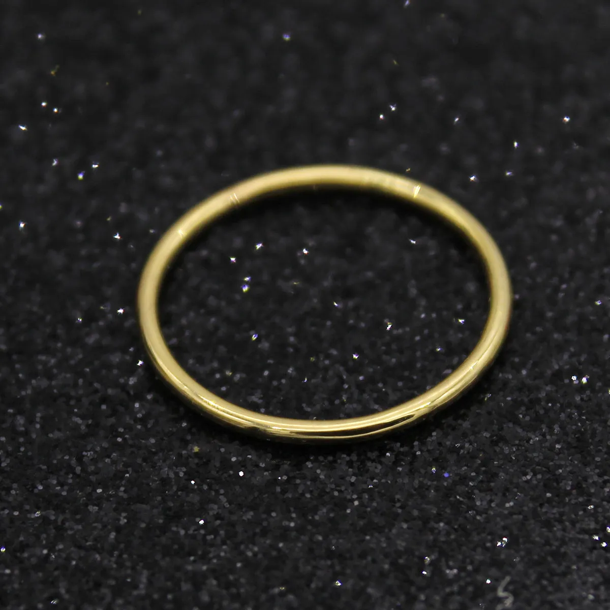 9kt 1MM Thin Yellow Gold Wedding Band Dainty Stacking Ring