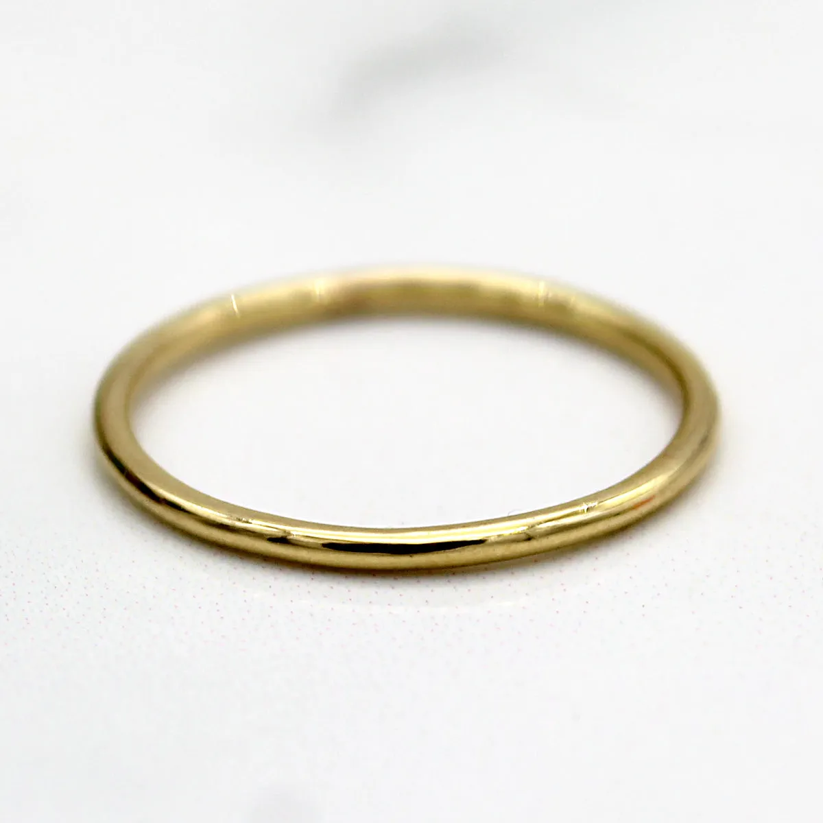 9kt 1MM Thin Yellow Gold Wedding Band Dainty Stacking Ring