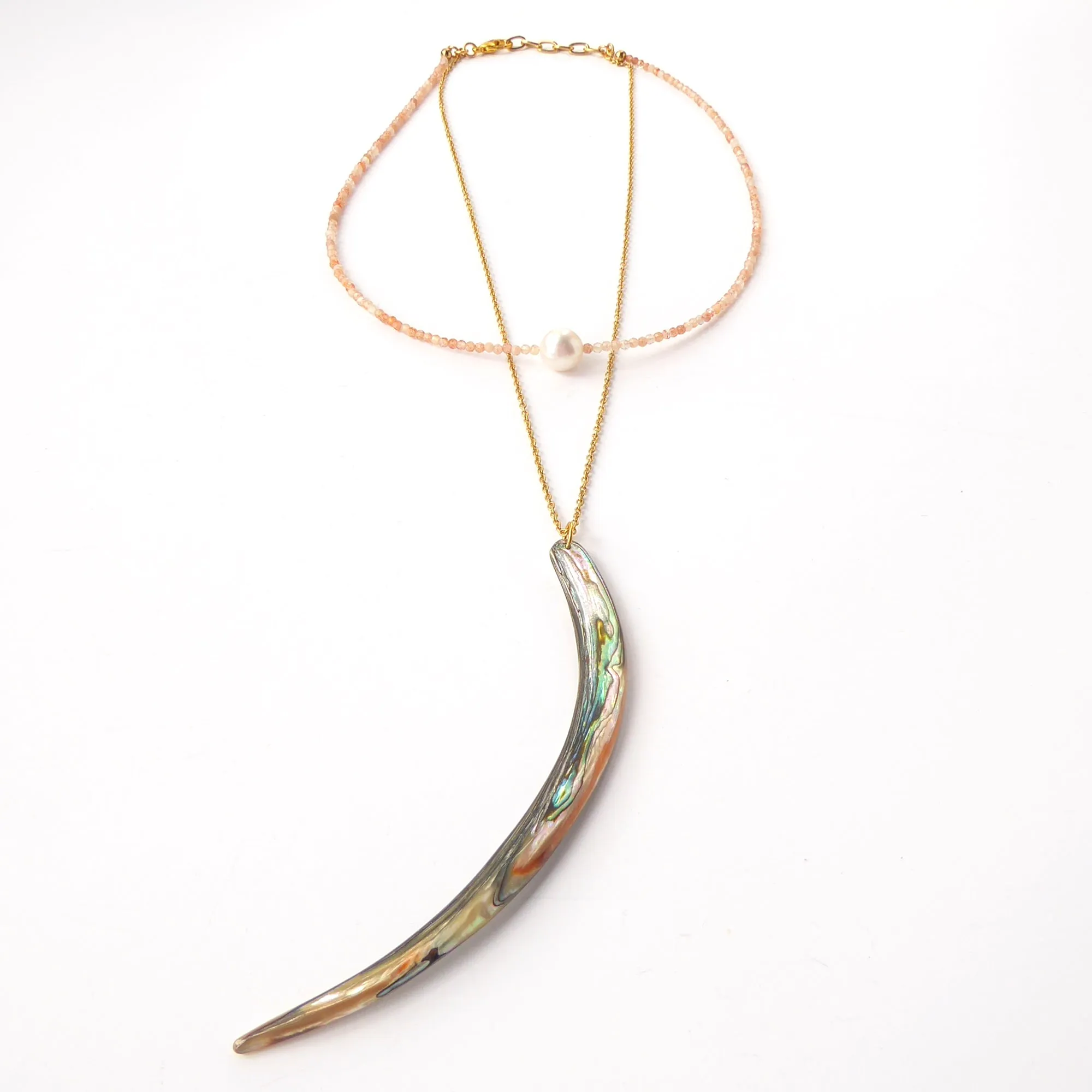 Abalone and sunstone necklace