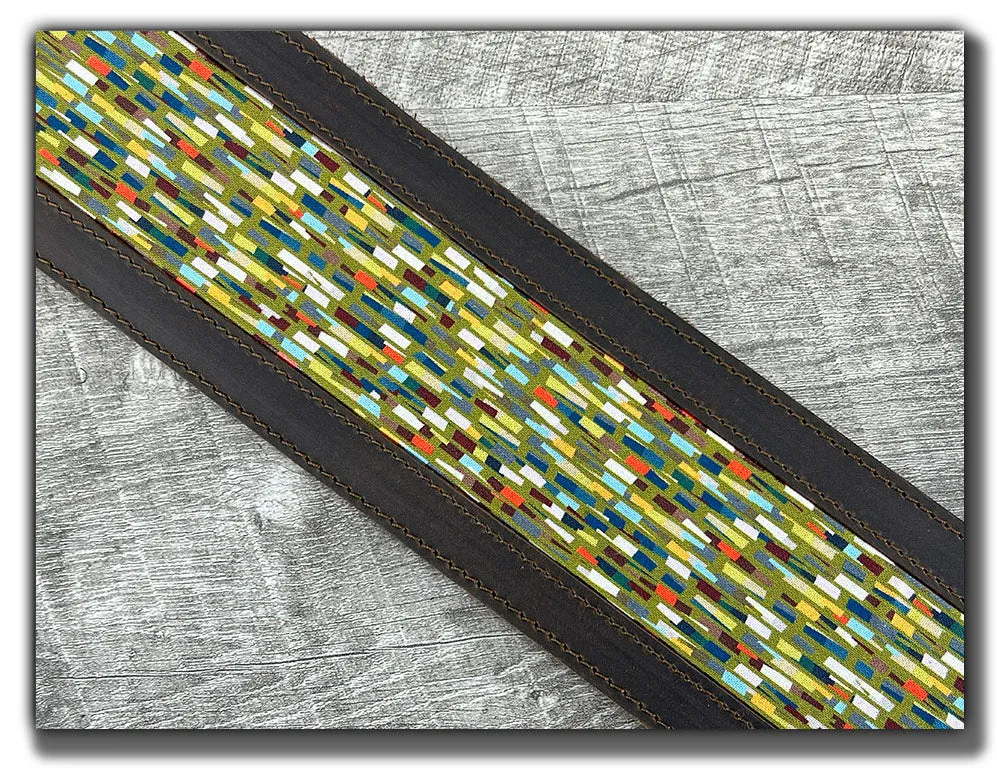 Abstraction - Whiskey Brown Leather Guitar Strap - Numbered Limited Edition