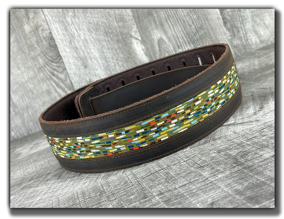Abstraction - Whiskey Brown Leather Guitar Strap - Numbered Limited Edition