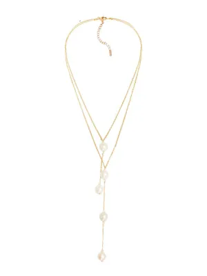 Adriana Pappas Pearl Satellite Lariat Necklace
