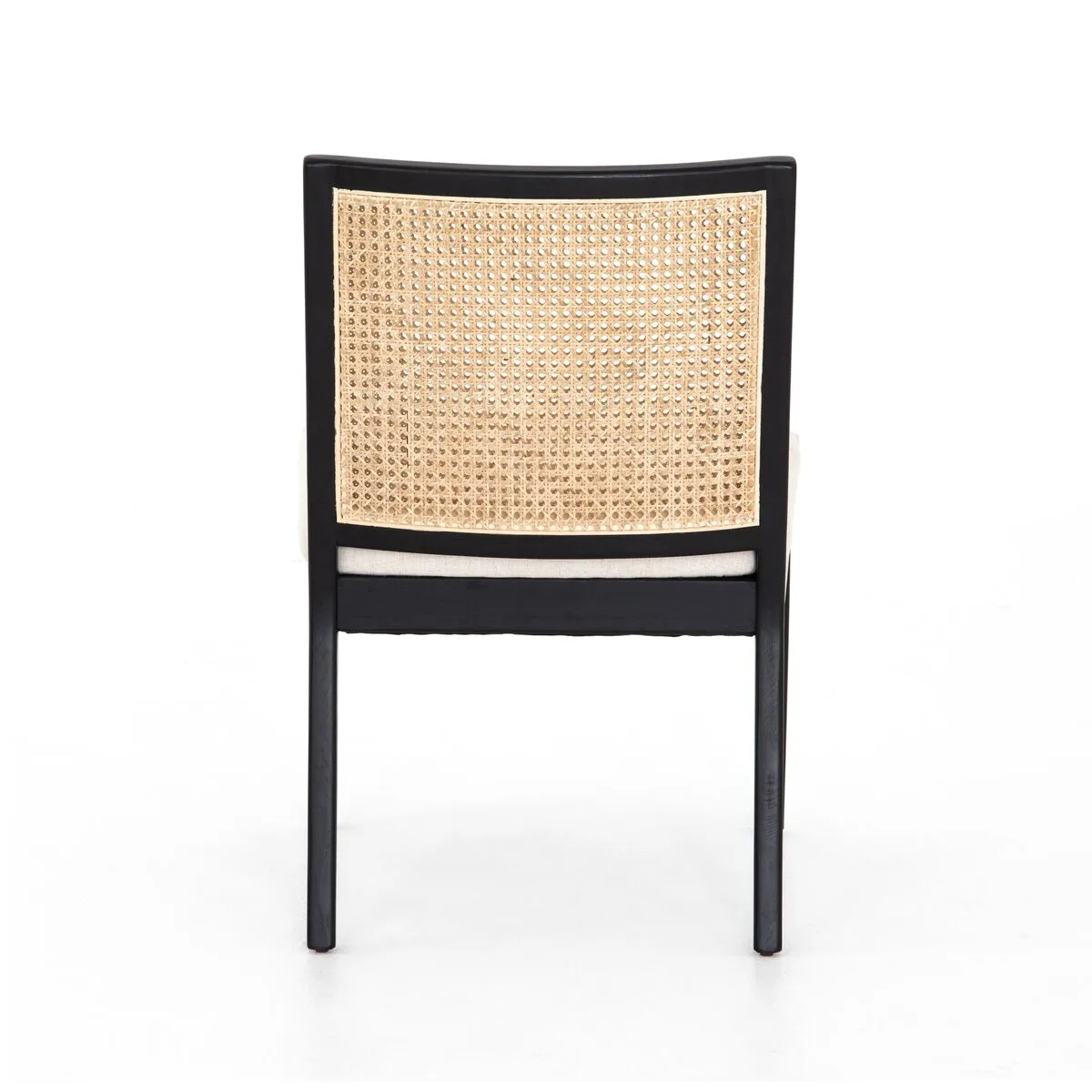Antonia Cane Armless Dining Chair, Brushed Ebony/Savile Flax