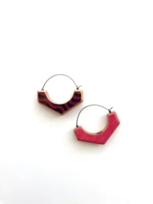 Arc Wide Hoops- black   purple