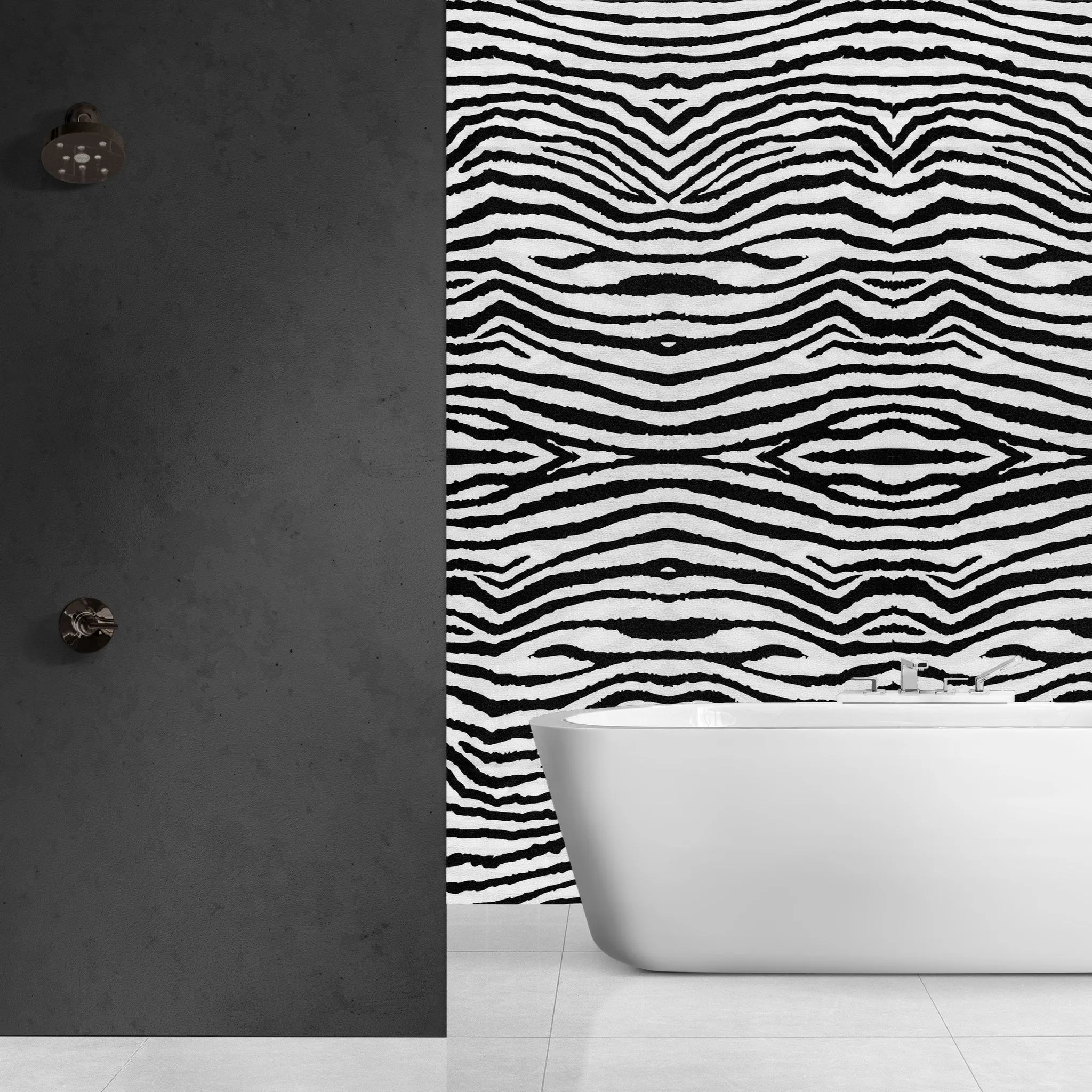 Artistic Zebra Print Acrylic Shower Wall Panels Home Decor Wall Panels 2440mmm x 1220mm