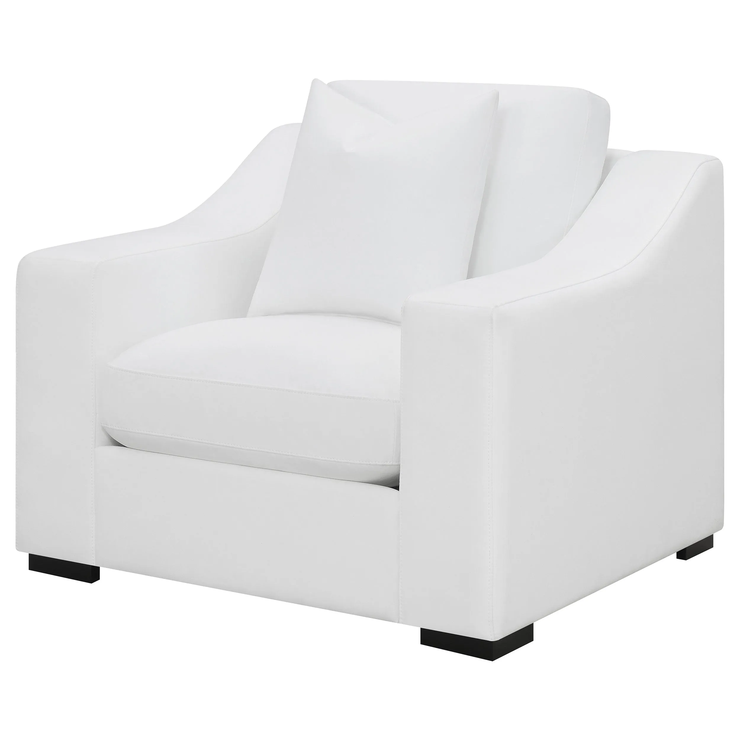 Ashlyn Upholstered Sloped Arm Accent Chair White