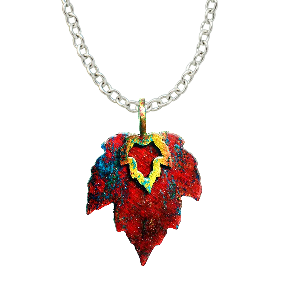Autumn Fire Leaf Necklace, Item# N5404X